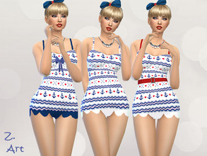 Sims 4 — RetroZ. 07 by Zuckerschnute20 — This swimsuit with pretty details is for all Sims who like the retro style :D 3