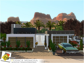 Sims 3 — Pudica Mimosa by Onyxium — On the first floor: Living Room | Dining Room | Kitchen | Adult Bedroom | Bathroom |