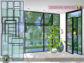 Sims 4 — Lyne Build Set II - Medium Walls by NynaeveDesign — The modern design of these windows and doors, makes them the