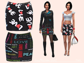 Sims 4 — LoveMoschino Skirt by Paogae — Two skirts inspired by the Love Collection by Moschino, funny and suitable for