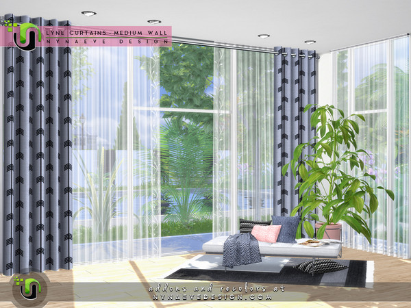 Sims 4 — Lyne Curtains II - Medium Walls by NynaeveDesign — Whether you're looking for something decorative or a simple