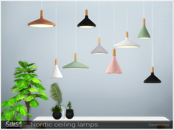 Sims 4 — Nordic ceiling lamps by Severinka_ — Set of ceiling lamps Nordic in Scandinavian style. 3 types of lamps, 3 cord