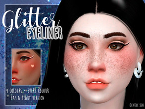 Sims 4 — Glitter eyeliner | Glitter hearts by GentleSin — - 4 colours + every colour has a heart version. - for female. -