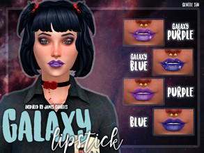 Sims 4 — Galaxy lipstick | inspired by James Charles by GentleSin — - 4 versions. - 2 colours. - from teen to elder. -