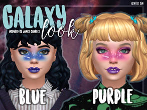 Sims 4 — Galaxy look make up set | inspired by James Charles by GentleSin — - this set contains: one blush with two