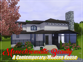Sims 3 — Monochromatic Beauty | A Contemporary/Modern House by PotatoCorgi — A great home for your small family! 