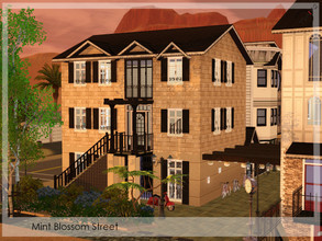 Sims 3 — Mint Blossom Street by timi722 — Mint Blossom Street is a street detail with row houses. Unfurnished, but