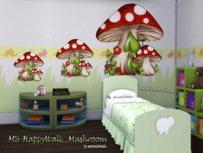 Sims 4 — MB-HappyWall_Mushroom by matomibotaki — MB-HappyWall_Mushroom, decorat the wall for your little once with this