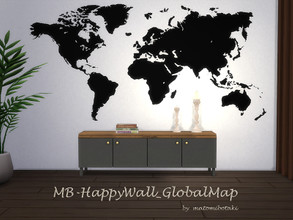 Sims 4 — MB-HappyWall_GlobalMap by matomibotaki — MB-HappyWall_GlobalMap, a decorative map of the world to decorate your