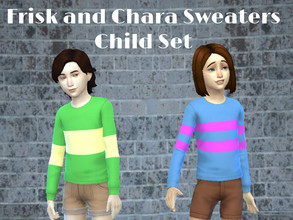 Sims 4 — [smile] Chara and Frisk Child Sweaters by HeyitsSmile — Chara and Frisk's sweaters, now for children, as per