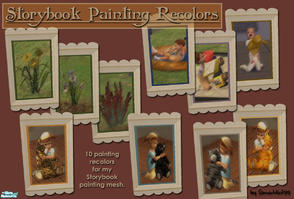 Sims 2 — Storybook Painting Recolors by Simaddict99 — Here are 10 cute "Sim" painting recolors for my Storybook