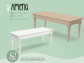 Sims 4 — Amena 2x1 dining table by SIMcredible! — by SIMcredibledesigns.com available at TSR 2 colors variations