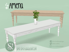 Sims 4 — Amena 3x1 dining table by SIMcredible! — by SIMcredibledesigns.com available at TSR 2 colors variations