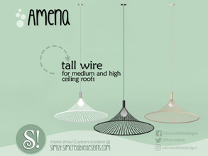 Sims 4 — Amena Ceiling lamp long (medium wall height) by SIMcredible! — by SIMcredibledesigns.com available at TSR 3