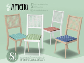 Sims 4 — Amena dining chair B by SIMcredible! — by SIMcredibledesigns.com available at TSR 2 colors in 8 variations