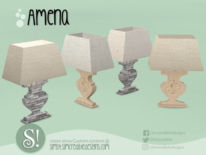 Sims 4 — Amena table lamp by SIMcredible! — by SIMcredibledesigns.com available at TSR 3 colors in 6 variations