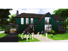 Sims 4 — Capitola A by xogerardine — The interior of this A-frame house flashes back to the '70s with flair. The backyard