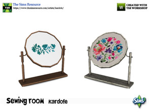Sims 3 — kardofe_Sewing room_Embroidery frame by kardofe — Embroidery beater with fabric and embroidery
