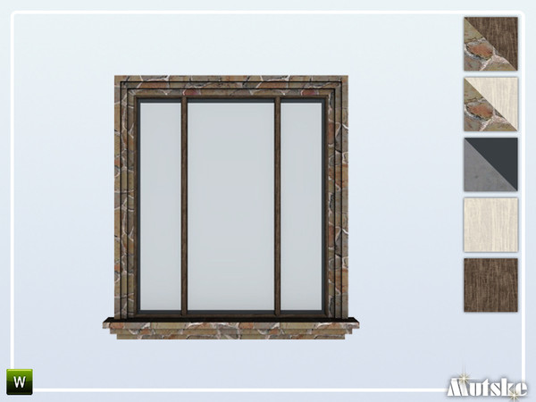 Sims 4 — Wilmer Window Middle Single 3x1 by Mutske — This window is part of the Wilmer Constructionset. Made by