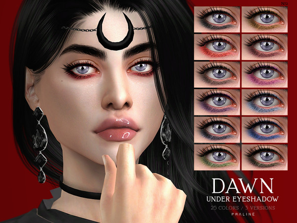Sims 4 — DAWN Under Eyeshadow N72 by Pralinesims — Eyeshadow in 25 colors, 3 versions.