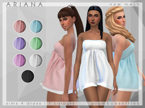 Sims 4 — PnF | Ariana by Plumbobs_n_Fries — New Mesh Short Dress With Shorts Inspired By Ariana Grande Female | Teen -