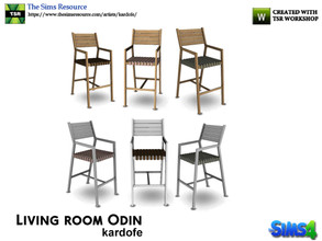 Sims 4 — kardofe_Living room Odin_Bar stool by kardofe — Bar chair with grille seat, in six different options. 