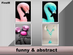 Sims 4 — Funny abstract paintings - DINE OUT required by FirstR2 — New funny paintings for your Sims. Enjoy!