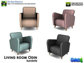 Sims 4 — kardofe_Living room Odin_LivingChair by kardofe — Nordic style armchair from the 50's, in four colour options 