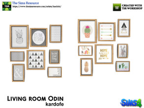 Sims 4 — kardofe_Living room Odin_Pictures by kardofe — Group of 8 pictures with wooden frames, in two different options 