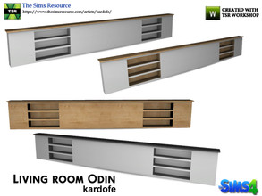 Sims 4 — kardofe_Living room Odin_Window sill by kardofe — Long cabinet to place under the windows, as a sill, with many