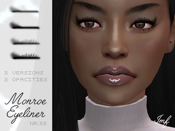Sims 4 — IMF Monroe Eyeliner N.33 by IzzieMcFire — Monroe Eyeliner N.33 contains 4 black eyeliners with 2 versions and 2