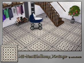 Sims 4 — MB-NeatHallway_Vintage by matomibotaki — MB-NeatHallway_Vintage, elegant hallway tile floor in vintage look, for