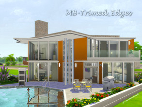 Sims 4 — MB-Trimed_Edges by matomibotaki — Modern and unique built family home with stylish details: Chic entrance, hall,
