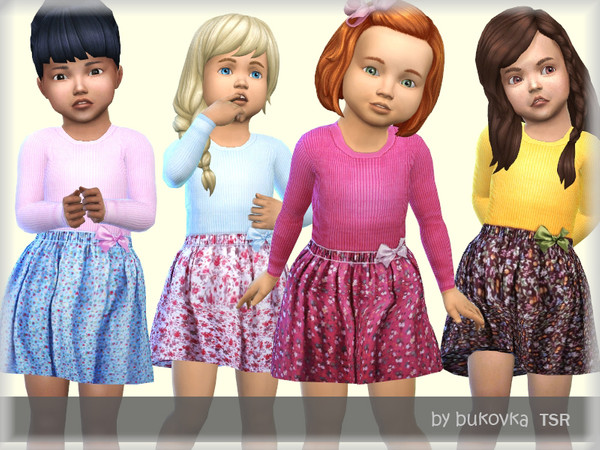 Sims 4 — Dress Flower by bukovka — Dress for the baby. Installed offline. My new mesh is on. Suitable for base game, 5