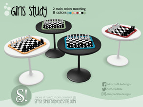 Sims 4 — Girls Studio - chess table by SIMcredible! — by SIMcredibledesigns.com available at TSR 2 colors in 16