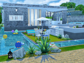 Sims 4 — Cute&Warm Underwater House (No CC) by Simshouse1462 —  we have party area on the above ground and you will