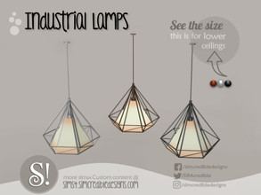 Sims 4 — Industrial Lamps - Diamond Pendant ceiling lamp by SIMcredible! — by SIMcredibledesigns.com available at TSR 3