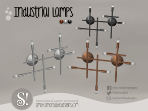 Sims 4 — Industrial Lamps - Grid sconce by SIMcredible! — by SIMcredibledesigns.com available at TSR 3 colors variations
