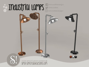 Sims 4 — Industrial Lamps - Pipes floor lamp by SIMcredible! — by SIMcredibledesigns.com available at TSR 3 colors