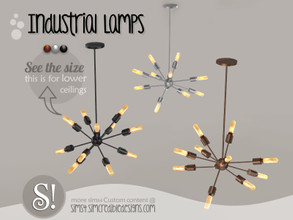 Sims 4 — Industrial Lamps - Sputnik Chandelier by SIMcredible! — by SIMcredibledesigns.com available at TSR 3 colors