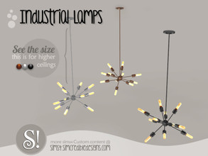 Sims 4 — Industrial Lamps - Sputnik Chandelier [Mid wall] by SIMcredible! — by SIMcredibledesigns.com available at TSR 3