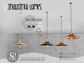Sims 4 — Industrial Lamps - Vintage Pendant ceiling lamp by SIMcredible! — by SIMcredibledesigns.com available at TSR 3