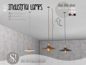 Sims 4 — Industrial Lamps - Vintage Pendant ceiling lamp [mid wall] by SIMcredible! — by SIMcredibledesigns.com available