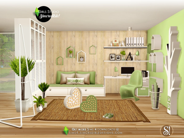 Sims 4 — Girls Studio by SIMcredible! — Are your teen sims too lazy to earn skills? What about create a colorful place