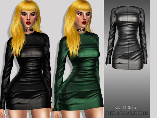 Sims 4 — belaloallure_Kat dress by belal19972 — Simple mini leather dress for your sims enjoy :)