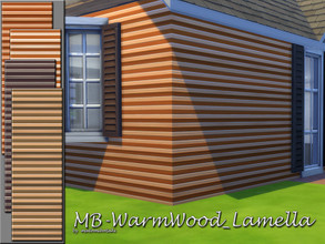 Sims 4 — MB-WarmWood_Lamella by matomibotaki — MB-WarmWood_Lamella, transversed wooden wall , comes in 3 wall hiights and