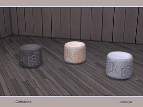 Sims 4 — Catherine. Pouf by soloriya — Round pouf with flowers. Part of Catherine set. 3 color variations. Category: