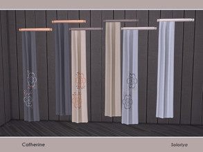 Sims 4 — Catherine. Curtain Left by soloriya — Curtain with flowers and without, left. Part of Catherine set. 6 color
