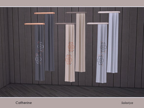 Sims 4 — Catherine. Curtain Right by soloriya — Curtain with flowers and without, right. Part of Catherine set. 6 color