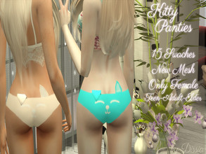 Sims 4 — Kitty Panties by Dissia — Kitty Panties available in 15 swatches New mesh (kitty ears) Teen-Adult-Elder Hope you